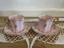 Vintage Teetassen-Set, rosa