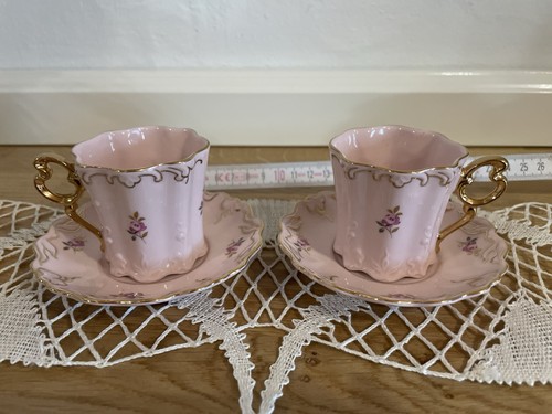 Vintage teetassen set rosa - vintage, teetassen-set,