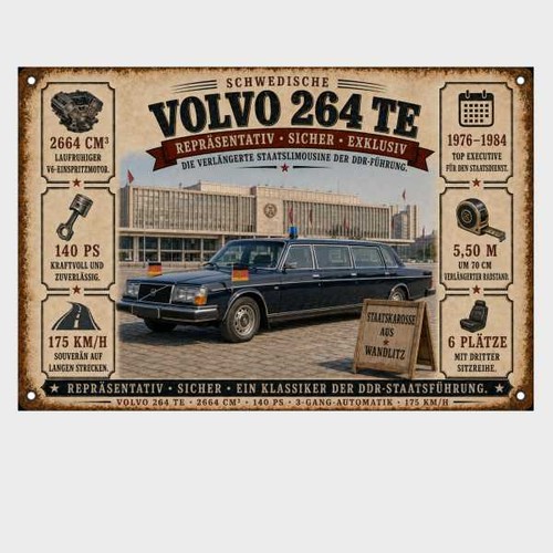 Blechschild volvo 264 - 264, ddr
