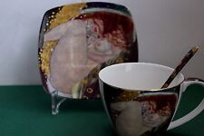 Gustav Klimt Kaffeegedeck 3 teilig  Tasse, Untertasse und Löffel