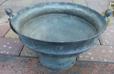 alter Kupfer Blumentopf Schale KUPFERtopf Pflanzschale rund Fensterbank Henkel -