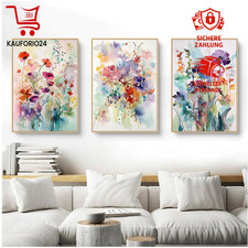 Bilder Set 3er Bunt Blumen