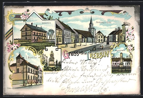 Lithograph trebbin hospital - lithograph, trebbin,