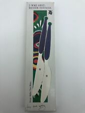 WMF 2x Obstmesser Vorspeise Messer klein blau grün Design Matteo Thun Milano