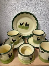 Auswahl Zeller Keramik Hahn und Henne Teller Tassen Untersteller Milchkännchen