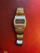 Osco Scheibenuhr Armbanduhr 70iger Jahre, läuft, mit Stahlarmdand, Rarität