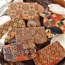 Kork Geldbeutel Kosmetiktasche Beutel Vegan Naturkork Bunt Bedruckt Portemonnaie