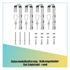 4 Stück Edelstahl Solarmodul