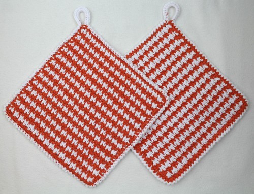 Orange weiße topflappen - orange-weiße, im