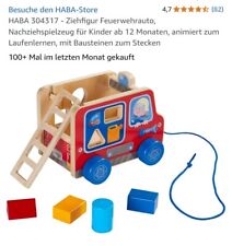 Haba Holz Ziehfigur Feuerwehrauto Spiel