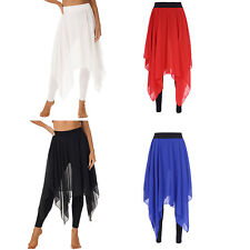 Damen Hosenrock Asymmetrischer Chiffon Rock Mit Leggings Ballerina Latein Röcke