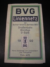 BERLIN LINIENNETZ*BVG 1950er*STRASSENBAHN*OMNIBUS*U - BAHN*SAMMLER*RAR*