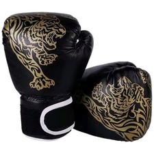 Kinder Boxhandschuhe Schwarz mit Tiger-Motiv – Trainingshandschuhe