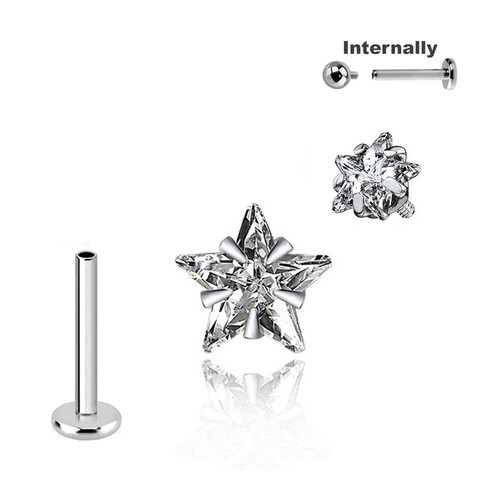 2mm titan labret - 1,2mm, gefasster