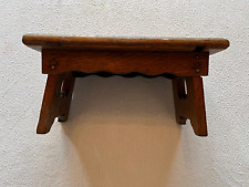 Antike Fußbank Schemel Hocker Eiche Massiv  um 1900  19 x 37 x 22 Handarbeit