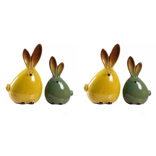 Keramik kaninchenfigur - 4x, keramik-kaninchenfigur