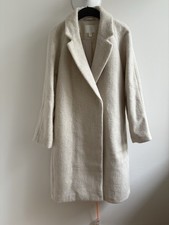NEU! H&M Mantel Wolle Damen  Cremeweiß S