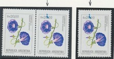 ARGENTINIEN 1985 20 PA FLOWER PURPLE WINDS U/M PAAR + EINZELN BEIDE KONSTANTSORTE