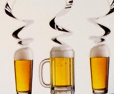 Spiral Deco  3 Stück  OKTOBERFEST  Biergläser Hängende Dekoration Neu