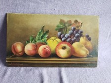 Antik Gemälde Früchte Stillleben signiert BIVORT datiert Düsseldorf 1920 Öl/Holz