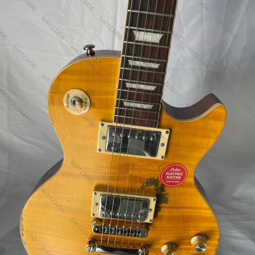 Distressed amber flame top - amber,