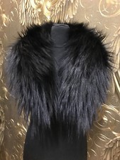 FUCHSKRAGEN SCHWARZ XXL FOX COLLAR PELZ KRAGEN STOLA FELLKRAGEN FUCHS KRAGEN