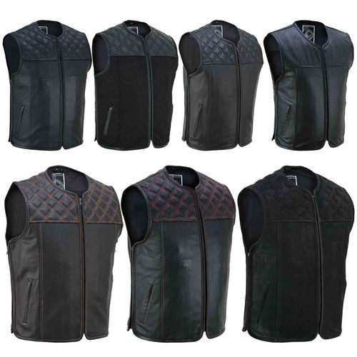 Lederweste herren bikerweste - lederweste,