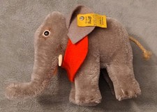 Steiff  Elefant 0500/10 Vintage Knopf + Fahne  60er Jahre 10 cm Sammlerstück 