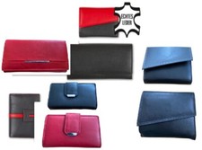 Damen Leder Geldbörse Portemonnaie Geldbeutel Hochformt Quer echt Leder Neu