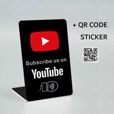 YouTube NFC Abonnentenständer mit QR Code | Tippen zum Abonnieren