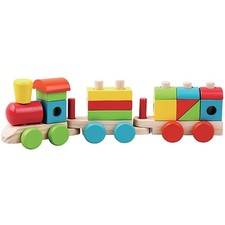 Holzzug- XL-Stapelzug aus Holz Bunt- Baby Holzzug