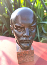 Sowjetunion Russland sehr schöne Lenin-Büste Metall auf Granit