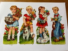 Alte Oblaten Glanzbilder Kinder EAS 3087 A Chromos  Victorian Scraps die cut