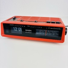 Saba Klappzahlenwecker Automatic L Orange Space Age Radiowecker Retro Ungetestet