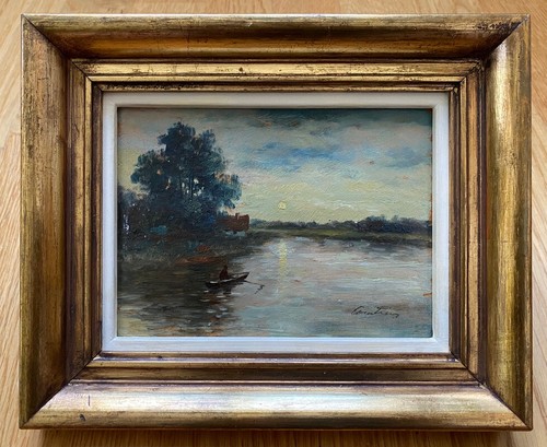 Kleine flusslandschaft mit - flusslandschaft,