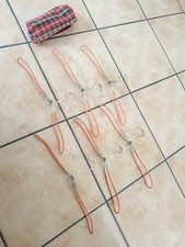 6 alte 50er 60er Jahre Reise Kleiderbügel Klapp Bügel in Etui Tasche Kariert