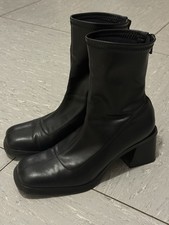 Zara Damen Stiefel Leder Schwarz Schuhe Größe 39