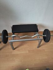 Hantelset 25kg Gewichte  Curlstange Langhantel Hantelscheiben mit einer Bank