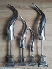 4 tlg. Set SKULPTUR Deko FIGUR Oblisk poliertes Aluminium  Accessoires bis 77cm