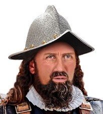 Eroberer Hut silber Helm Stoff