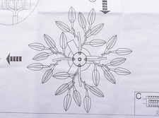 Deckenleuchte mit Acrylblättern Lampe Leuchte 3xE14 Lila Chrom