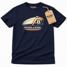 Herren T-Shirt Motorrad Petrol