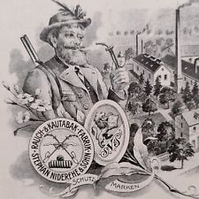 ALTE RECHNUNG MARBURG LAHN RAUCH KAUTABAK FABRIK STEPHAN NIDEREHE & SOHN 1905