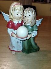 Göbel Erster Advent , Engelpaar mit Kerze 20 cm rot grün 