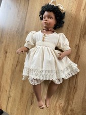 Farbige Puppe Gr.ca:60 cm Kopf,Arme,Beine Porzellan Rumpf Weich