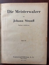 Antikes Notenbuch für Piano Solo – Johann Strauß / Beethoven / Mozart / Schubert
