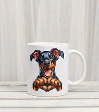 Hund Dobermann Dog Herz  Zeichnung Mug Tasse Keramiktasse Geschenk Kaffeetasse
