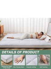 Japanische Futon Matratze King Size 203x153x10cm Grau Tragbar mit Tasche WIE NEU