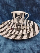 Service Set Geschirr Schwarz Weiß