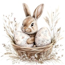 Wandbild Hase Ostereier Deko